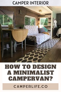 a camper with the words how to design a minimalist campervan?