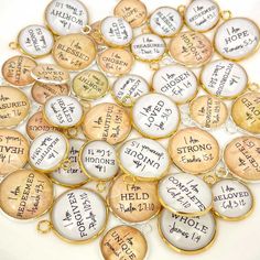 I AM Set of 20 Christian Affirmations Charms – Glass Scripture Jewelry Making Charms – Bulk Designer Christian Religious Charms I Am Victorious, Multicolored Background, Bible Verse Jewelry, Heart Cross Necklace, Scripture Jewelry, Jeremiah 1, Bulk Wedding Favors, Grandmother Jewelry, Christian Affirmations