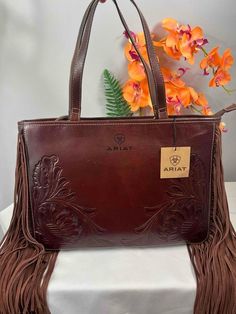 Check out NWT ARIAT Victoria Tooled Leather Conceal Western Style Large Shoulder Bag, the latest item I added on eBay! #eBay #eBaySeller Large Shoulder Bags, Tooled Leather, Ebay Seller, Leather Tooling, Western Style, Western Fashion, Interior And Exterior, Bags Handbags, Zip Pockets