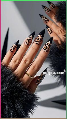 Mixed Animal Print Nails, Halloween Cheetah Nails, Matte Leopard Nails, Fall Cheetah Nails, Leopard Nails Tutorial, 2025 Nails, Leopard Print Nail Art, Leopard Print Nail, Leopard Nail Designs