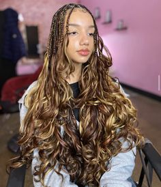 Layered French curl braids French Curl Braids Hairstyles, Layered French Curl Braids, Hairstyle Challenge, Hallway Crush, Layered Braids, Grad Hairstyles, Curls Braids