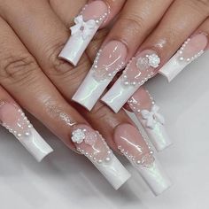 24Pcs Simple Ballet Fake Nail Tips with Glue Long square French False Nails Artifical Wearable Press on Nails Finished Nails Ballerina Acrylic Nails, Fake Nails White, Fake Nail Tips, Square French, Fourth Of July Nails, Diy Acrylic Nails, Stylish Nails Designs, Really Cute Nails