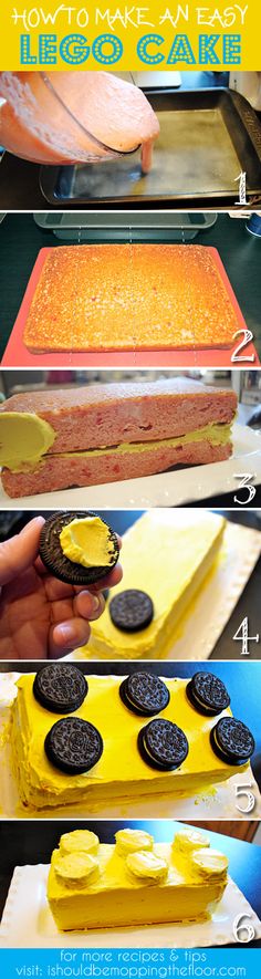 how to make an easy rainbow cake with oreo cookies and lemon cream frosting