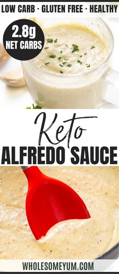 Low Carb Keto Alfredo Sauce Recipe Keto Alfredo Sauce Recipe, Fetuccini Alfredo, Keto Alfredo, Keto Alfredo Sauce, Keto Noodles, Make Alfredo Sauce, Alfredo Sauce Recipe Homemade, Keto Sauces, Parmesan Cream Sauce