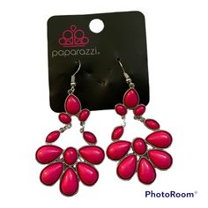 Paparazzi Earrings Colorfully Canopy Pink, 100% Lead & Nickel Free Nickel-free Jewelry For Spring Parties, Nickel Free Jewelry For Spring Party, Hypoallergenic Earrings For Summer Party, Canopy Pink, Paparazzi Earrings, Paparazzi Jewelry, Pink Earrings, Earrings Color, Jewelry Earrings