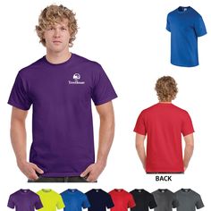 Branded Gildan Ultra Cotton Classic Fit Adult T-Shirt in Bulk - Customized… School Fundraising, Marketing Advertising, School Accessories, Promotional Items, Clothing Logo, Jersey Knit Fabric