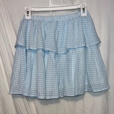 Nwt Light Blue Flowy Mini Skirt Size Small 13” Waist 16.5” Length Light Blue Tiered Mini Skirt, Light Blue Lined Casual Skirt, Blue Tiered Skirt Skort For Day Out, Blue Tiered Mini Skirt For Day Out, Blue Tiered Skort For Day Out, Blue Mini Skirt For A Day Out, Casual Light Blue Ruffled Mini Skirt, Light Blue Tiered Mini Skirt For Summer, Light Blue Ruffled Mini Skirt