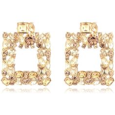 Square Geometrical Drop Earrings With Jewel Applique. The Result Is Dynamic And Refined And Will Be A Perfect Complement To A Day Attire Or A Black Evening Dress. This Pair Of Earrings Is Timeless And Sophisticated. Materials: Rhinestone, Zinc Casting, Shiny Gold Plating Closure: Post Back Sizes: Max Width 1.4in, Drop Length 1.8in, Weight: 1.0 Oz Satisfaction Guarantee: All The Metals We Use Are Lead Free, Nickel Free And Hypoallergenic. Excellent Customer Service. Made With Love: Sending This R Trendy Crystal Earrings For Evening, Trendy Evening Crystal Earrings, Gold Crystal Earrings With Jewels, Chic Metal Earrings With Rhinestones, Chic Rhinestone Earrings For Gift, Gold Rectangular Crystal Earrings For Party, Gold Jeweled Earrings For Evening, Trendy Metal Earrings With Sparkling Stones, Rectangular Metal Earrings For Party