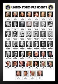 Presidential Portraits, Presidents Of The United States, Classroom Charts, History Posters, United States History, United States Presidents, Cool Wall Decor, Usa Presidents