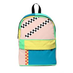 This fun color block backpack will hold all of your back to school gear like your books and pencils AND help you stand out in a crowd!  It features the same checkerboard accents as our classic color block hoodie. .: Made of 15.5 oz. Soft Nylon .: Lightweight and waterproof .: Adjustable shoulder straps Color Block Backpack, Sporty Pink Backpack For Streetwear, Sporty Multicolor Student Backpack, Retro Standard Backpack For Back To School, Back To School Color Block Standard Backpack, Sporty Multicolor Backpack For Back To School, Multicolor Color Block Backpack, Casual Multicolor Backpack For Streetwear, Trendy Multicolor Backpack For Streetwear