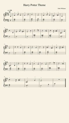 sheet music with the words harry potter theme