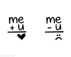 two faces with the words me and u in cursive writing, one has a heart