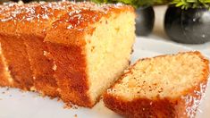 a piece of cake sitting on top of a white plate