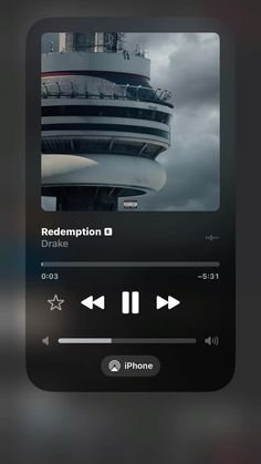 an iphone screen with the music player on it