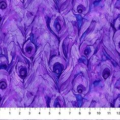 Northcott Allure Large Feather Purple Multi Fabric Purple Peacock, Large Feathers, Quilt Stores, Turquoise And Purple, Colorful Feathers, Peacock Feathers, Watercolor Texture, Toss Pillows, Quilt Kits