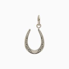 14k White Gold Lucky Horseshoe Dangle Pendant Charm Classic Good Luck Charms Jewelry, Elegant Good Luck Charms With Dangling Details, Elegant Good Luck Dangling Charms, Good Luck Horseshoe Charms Jewelry, Symbol Of Luck, Charms Collection, Symbol Of Protection, Horseshoe Pendant, Lucky Horseshoe