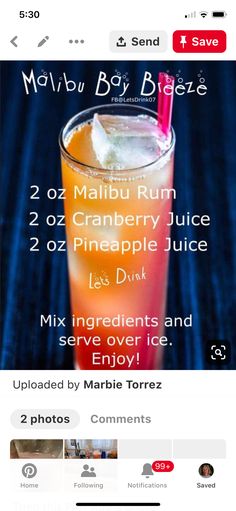 an image of a drink on the app