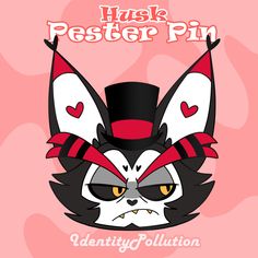 an image of a cartoon character wearing a top hat and bow tie with the words hush pester pin above it