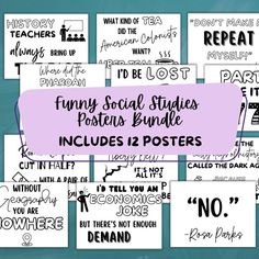 many social studies posters bundle includes 12 posters, each with an individual's name