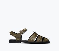 SERA FISHERMAN SANDAL Resin Studs, Freda Salvador, Summer Sandals, Tailored Pants, Flat Sneakers, Heeled Loafers, Rubber Heels, Flowy Dress, Boots For Sale