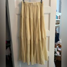 Shein Dazy Creamy Yellow Color, Long Fringe Skirt. New With Tags. Selling Because They Sent Me The Wrong One. Yellow Pleated Long Skirt, Spring Yellow Pleated Bottoms, Casual Yellow Tiered Maxi Skirt, Yellow Relaxed Tiered Skirt, Yellow Maxi Skirt For Day Out, Casual Yellow Maxi Skirt For Day Out, Yellow Pleated Flowy Maxi Skirt, Casual Yellow Lined Maxi Skirt, Yellow Flowy Maxi Skirt For Day Out