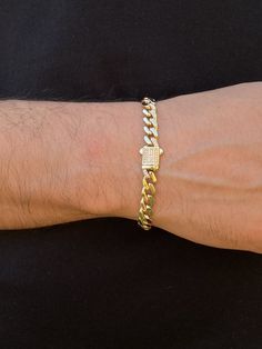 7mm Gold Miami Cuban Bracelet 14k Real Gold Miami Cuban Link Bracelet, 14k Solid Gold Monaco Chain Bracelet . #cubanbracelet #miamicuban #cubancurb #solidgold #goldbracelet #braceletsformen #giftforboyfriend #giftforhim #bracelet #cubanchain Versace Bracelet, Versace Chain, I Love Gold, Cuban Bracelet, Cuban Link Bracelet, Solid Gold Bracelet, Miami Cuban Link, Mens Gold Rings