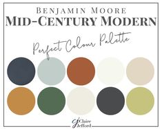 the color scheme for sheryln williams's mid century modern paint palettes