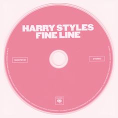 harry styles fine line cd disc label on white background with pink and white text that reads harry styles fine line