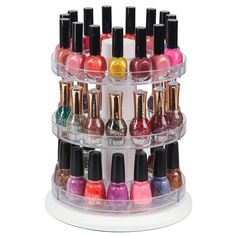 PRICES MAY VARY. [360 Degree Rotating Display Case] A beautiful and convenient rotating display stand allows you to have easy access to nail polishes and display your nail polishes neatly in one place without having to store them separately. [Enough Storage Space for up to 117 Bottles] 3 layers shelf stand provides enough space and offers a steady and sturdy base plate with load-bearing for smooth rotation. Depend on the size of the nail polishes, it can hold 69 - 117 bottles. [Cosmetic Display Nail Polish Stand, Precious Nails, Nail Polish Display, Emerald Nails, Nail Polish Holder, Nail Polish Rack, Acrylic Nail Polish, Polish Display, Nail Polish Storage