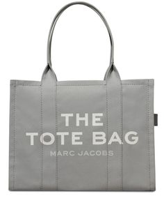 grey cotton logo print to the front main compartment two top handles Marc Jacobs The Tote Bag, Marc Jacobs Tote Bag, Greeting Card Inspiration, Contemporary Accessories, Marc Jacobs Tote, School Clothes, The Tote Bag, Cotton Logo, Large Tote Bag