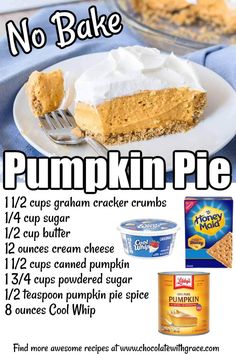 there is a recipe for pumpkin pie on the plate