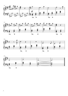 sheet music for the piano with notes