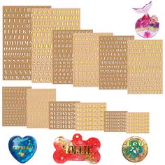 PRICES MAY VARY. PREMIUM QUALITY: We offer 12 sheets of self adhesive small resin stickers with strong adhesion, including 6 sheets of gold stickers and 6 silver ones. 5 for each letter in the alphabet for each sheet. letters and numbers are made from alloy, waterproof and tear-resistant. It can be pasted on surface of smooth objects or filled in resin. Glittery and shiny. Suficient enough for resin art crafts like keychains, dog tags, ornaments, coasters, boxes, bottles, crystals etc. RESIN DOG Resin Stickers, Letter Resin, Small Alphabets, Small Letter, Alphabet Number, Nail Art Jewelry, Gold Stickers, Resin Supplies, Number Stickers