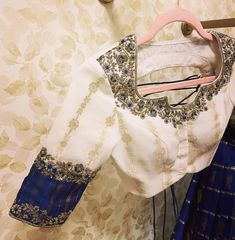 White Chicken Blouse, Chicken Blouse Design, Blouse Maggam Works, Chicken Blouse, Golden Saree Blouse Designs, Cloth Designs, Silk Saree Blouse Designs Patterns