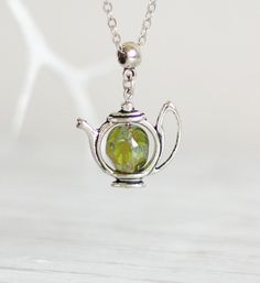 Teapot Necklace Green Teapot Necklace Tea Necklace by NaTavelli Glass Gemstone Beads Necklace For Gift, Glass Gemstone Beads Necklace As A Gift, Gemstone Beads Glass Necklace For Gift, Glass Necklaces With Natural Stones For Gift, Czech Glass Round Pendant Necklace For Gifts, Czech Glass Round Pendant Necklaces As Gifts, Czech Glass Round Pendant Necklaces For Gifts, Czech Glass Round Pendant Necklace As Gift, Dainty Purple Round Pendant Necklace