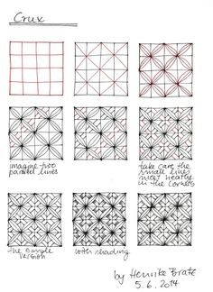 a bunch of different patterns that are drawn on paper