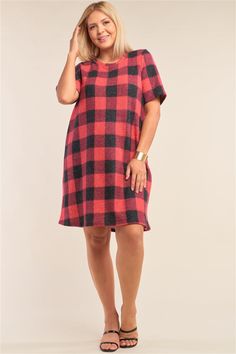 BUFFALO PLAID 🖤 PLUS LOVE Soft, flannel medium weight midi a-line dress Available in red & mustard yellow Made in the USA 60% Polyester, 35% Rayon, 5% Spandex Fits true to size Model wears 1X and is 5'10" Waist 35", Bust 46DD, Hips 46" Measurements approximately: 0X: Bust 42" Waist 44" Hips 48" Length 38" 1X: Bust 44" Waist 46" Hips 50" Length 39" 2X: Bust 48" Waist 48" Hips 54" Length 39" 3X: Bust 52" Waist 50" Hips 56" Length 39" Plaid Sweater Dress, Plus Size Sweater Dress, Plaid Flannel Dress, Sweater Mini Dress, Buffalo Plaid Flannel, Flannel Dress, Red Checkered, Checkered Print, Checker Print