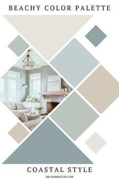 Beachy Color Palette Coastal Style With Paint Colors & Hex Codes Wall Color Combination