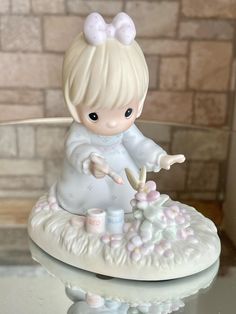 Vintage 1987 Precious Moments "God Bless You For Touching My Life" Porcelain Little Girl painting Figurine PM- 881 with original box & papers  Very good condition without any chips. Measures about 4.75" Tall, 4.5" Long Bottom Stamped: See last Photo * We care about our environment. We re- use boxes & other shipping materials when possible Painting Figurines, Girl Painting, The Villages, Painting Of Girl, God Bless You, Precious Moments, God Bless, Collectible Figurines, Halloween Shopping