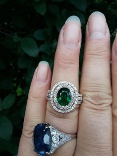 Absolutely Stunning 14k White Gold, approximately 2ct Diamond, 2.46ct Oval Natural, not Treated Tsavorite Garnet ring.. Size 8.5 Weight 7.67 Grams Perfect Vintage Pre Owned Condition. all sales are final. All Measurements are Approximately, it's my Estimate, I am not gemologist. Some pics ENLARGED To See Details. Tsavorite Garnet Ring, Garnet Wedding, Tsavorite Garnet, Garnet Ring, Pear Diamond, Garnet Rings, Cocktail Ring, Cocktail Rings, Quality Jewelry