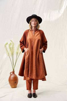 Rachel Craven Short Kimono Jacket in Bark Wool Long Kimono Jacket, Short Kimono Jacket, Dolman Dress, Wool Long Coat, Cocoon Dress, Kurta Dress, Long Wool Coat, Short Kimono, Long Kimono