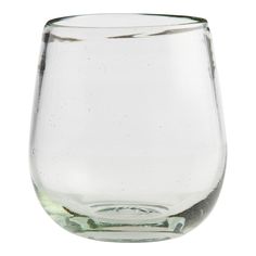 an empty wine glass on a white background