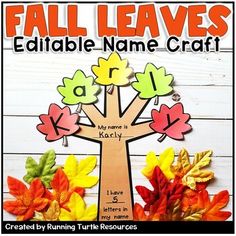 the fall leaves name craft is shown