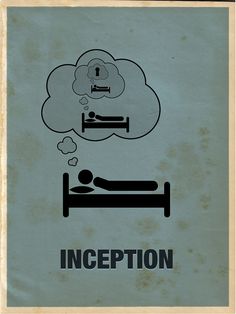 an old book with a drawing of a bed and a thought bubble above it that says, inception