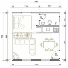 the floor plan for a studio apartment