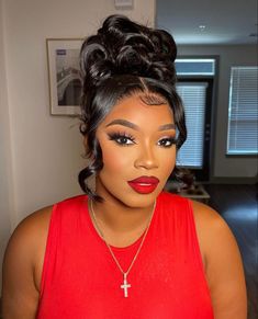 Black Women Updo Hairstyles, Black Bridesmaids Hairstyles, Black Brides Hairstyles, Girls Updo, Black Hair Updo Hairstyles, Black Wedding Hairstyles, Sleek Ponytail Hairstyles, Birthday Hairstyles, Bridal Hair Inspiration