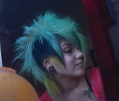 So awesome. I could never pull this off :-P Girl Punk Hair, Hawk Haircut, Hair Piercing, Punk Hairstyles, Alternative Girl, Aesthetic Dump, Punk Girls, Girl Punk, Pink Clothing