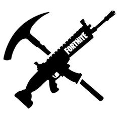 a black and white silhouette of an ak47 with the word fort written on it