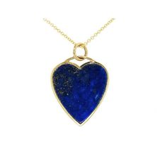 Jennifer Meyer Jewelry necklace Blue Pendant Necklace, Lapis Lazuli Jewelry, 14k Yellow Gold Necklace, Gold Chain With Pendant, Heart Shaped Necklace, Gold Long Necklace, Heart Pendant Gold