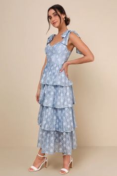 New In Dresses - On Trend Dresses - Lulus Garden Party Long Dress, Dusty Blue Floral Dress, Blue Floral Bridesmaid Dress, Light Blue Floral Bridesmaid Dresses, Something Blue Dress, Blue Garden Party Dress, Light Blue Wedding Guest Dress, Blue Floral Formal Dress, Blue Bridesmaid Dresses Mismatched